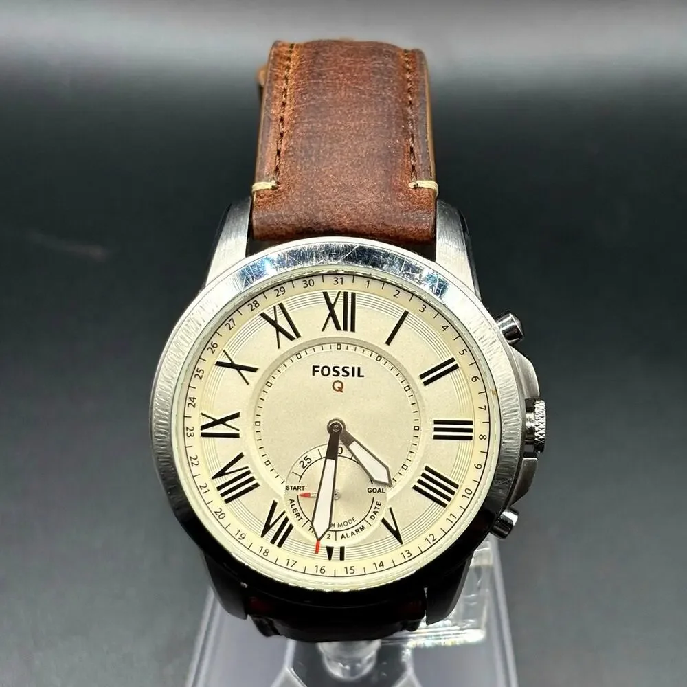 Fossil Q Grant FTW1118 Hybrid Smartwatch Brown Leather 44mm Men’s Watch